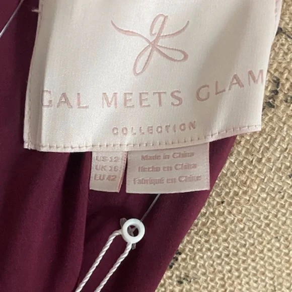 Anthropologie Gal Meets Glam Dress Size 12 New with Tags Wine Color Gorgeous - Picture 4 of 6